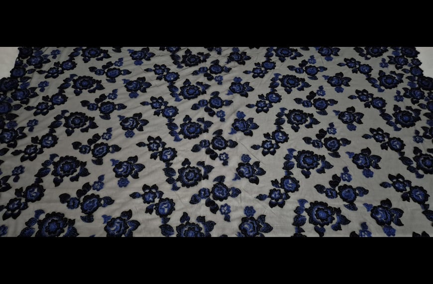 Lace with Flowers & Edging Cotton Polyester Printed - 130cm